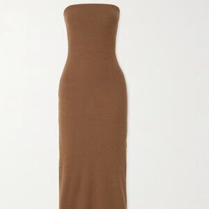 ÉTERNE Strapless ribbed stretch-jersey maxi dress
